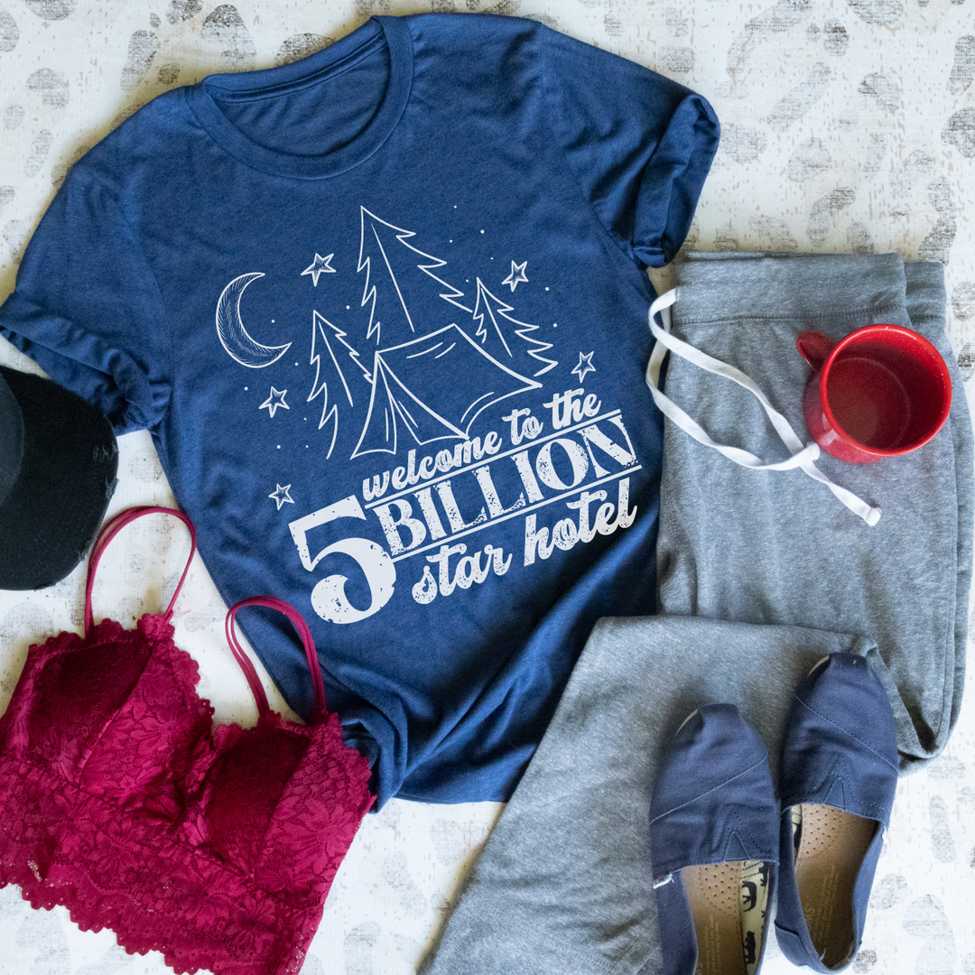 Welcome to the Five Million Stars Hotel Camping Shirt
