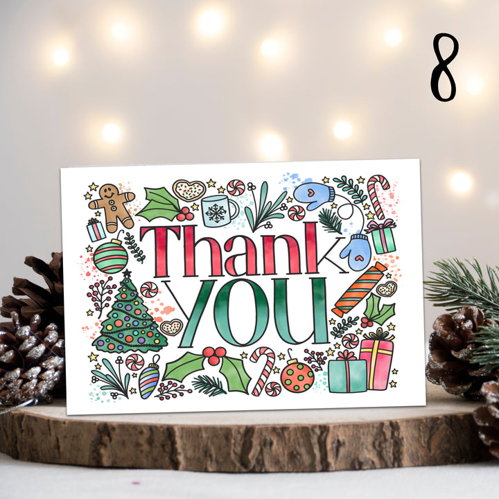 Christmas Hand Drawn Thank You Cards