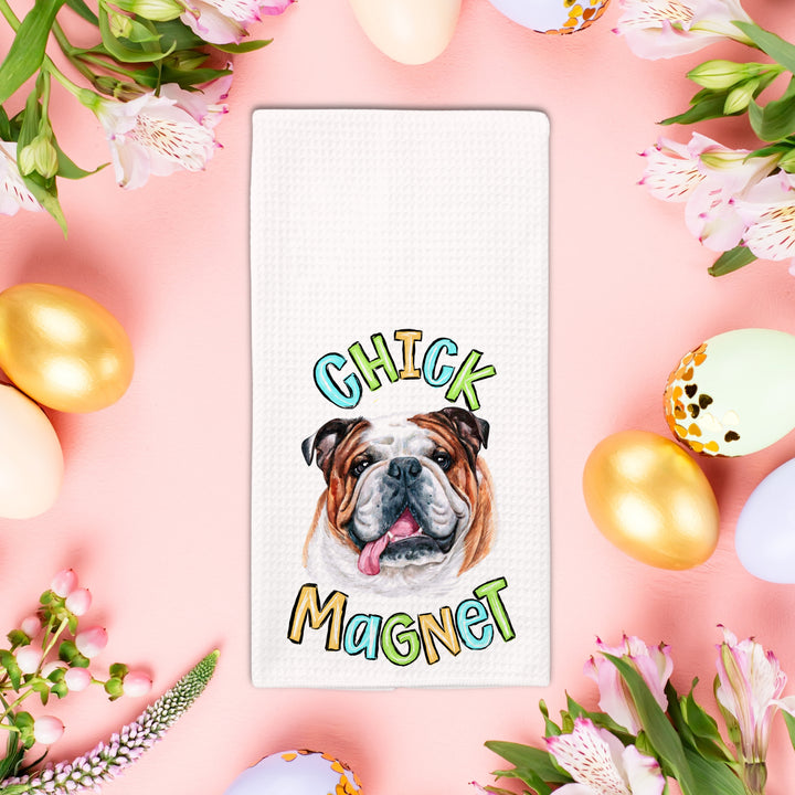 English Bulldog Easter Absorbent Reusable Kitchen Towels
