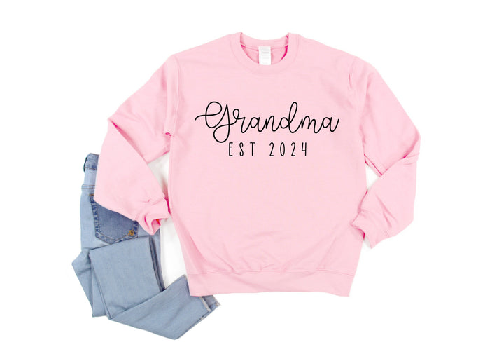 Personalized Grandma Established Pullover Gildan Crew Neck Cotton Sweatshirt