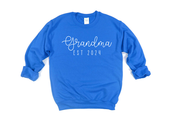 Personalized Grandma Established Pullover Gildan Crew Neck Cotton Sweatshirt