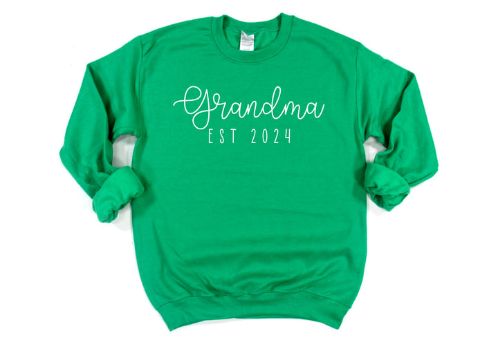 Personalized Grandma Established Pullover Gildan Crew Neck Cotton Sweatshirt