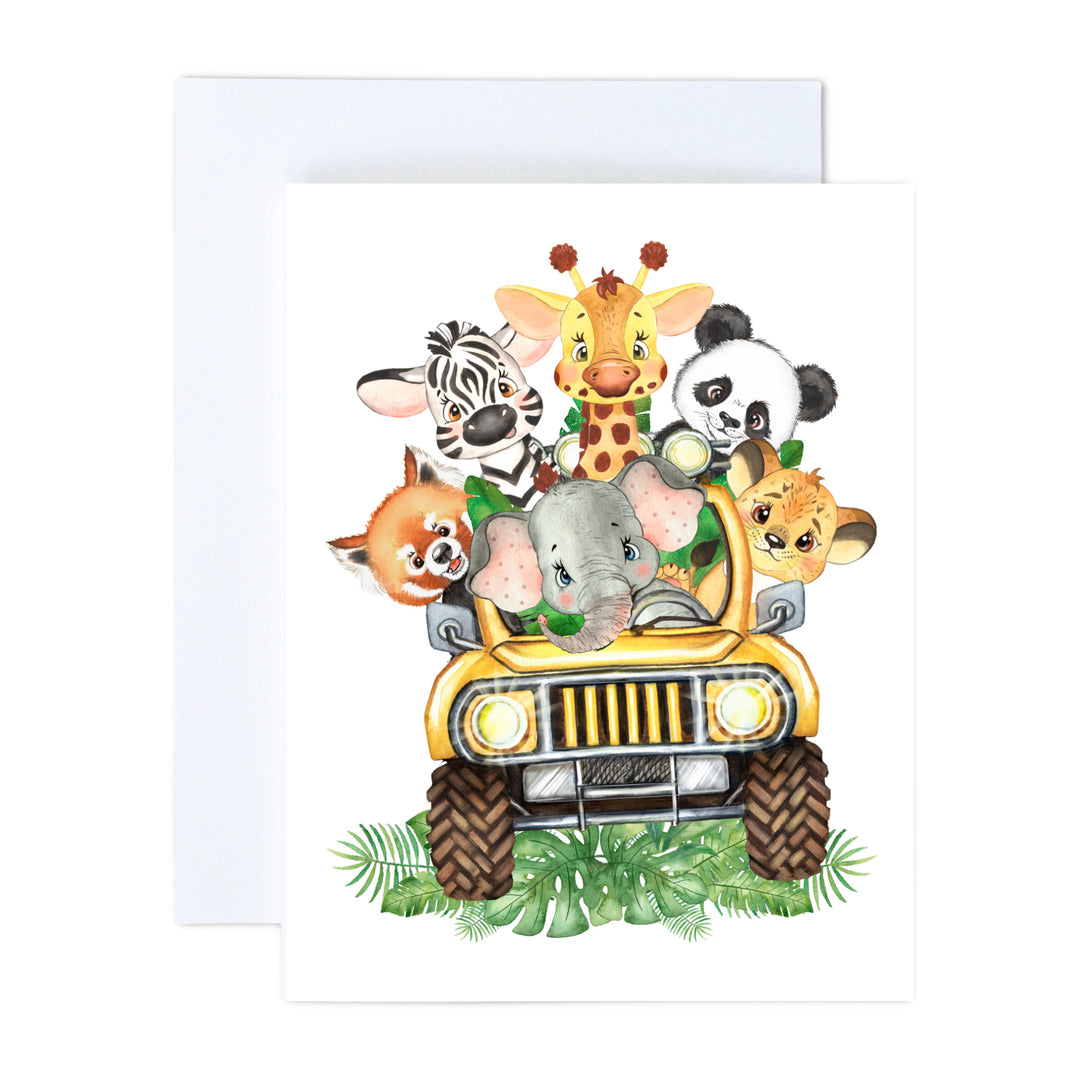 Baby Safari Animals Greeting Card