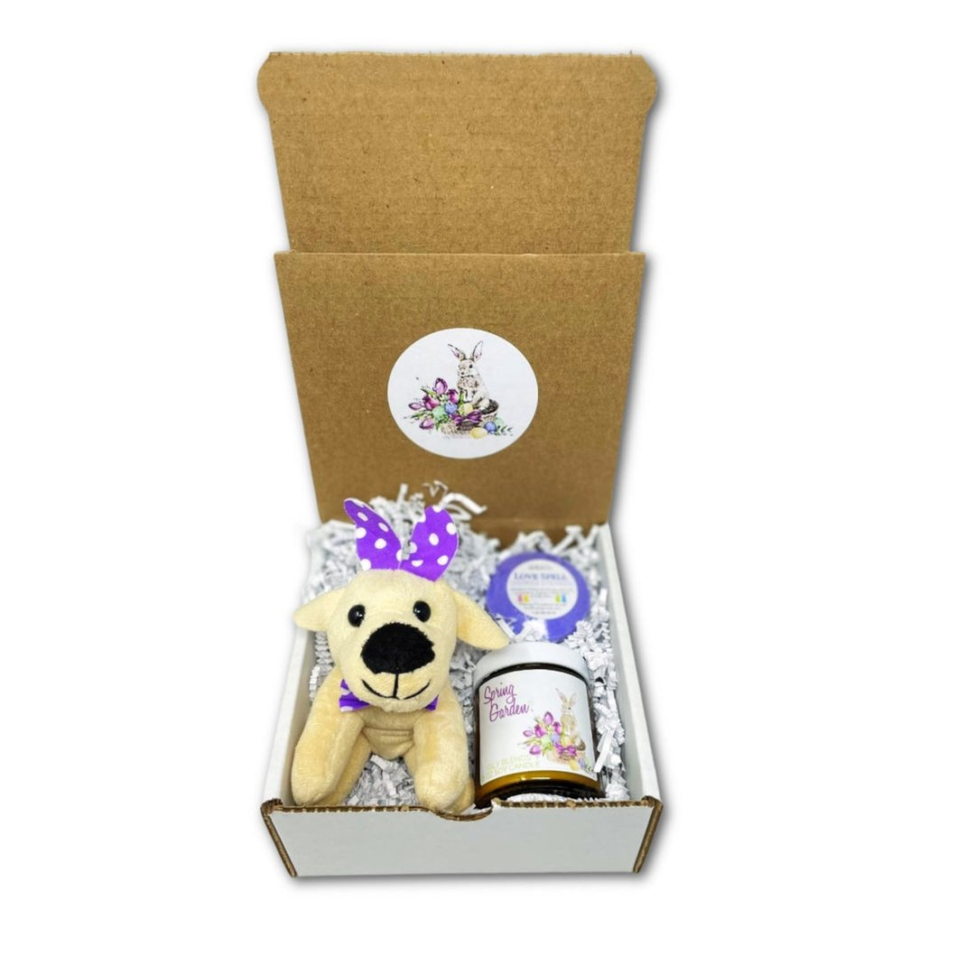Easter Soy Wax Candles Gift Set With Plush & Shower Steamer - Oily BlendsEaster Soy Wax Candles Gift Set With Plush & Shower Steamer