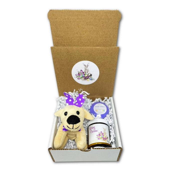 Easter Soy Wax Candles Gift Set With Plush & Shower Steamer - Oily BlendsEaster Soy Wax Candles Gift Set With Plush & Shower Steamer