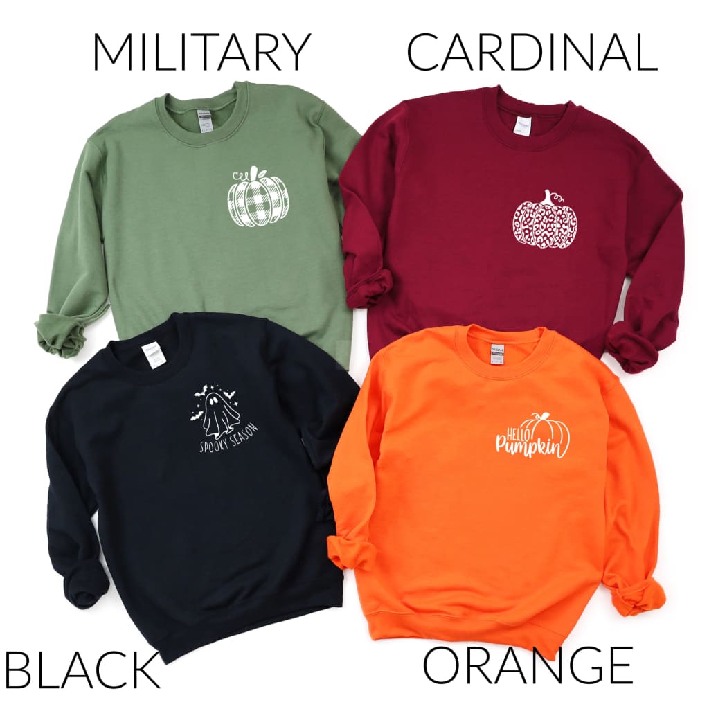 Fall Pumpkin Pullover Gildan Crew Ladies Sweatshirt - Simply Crafty