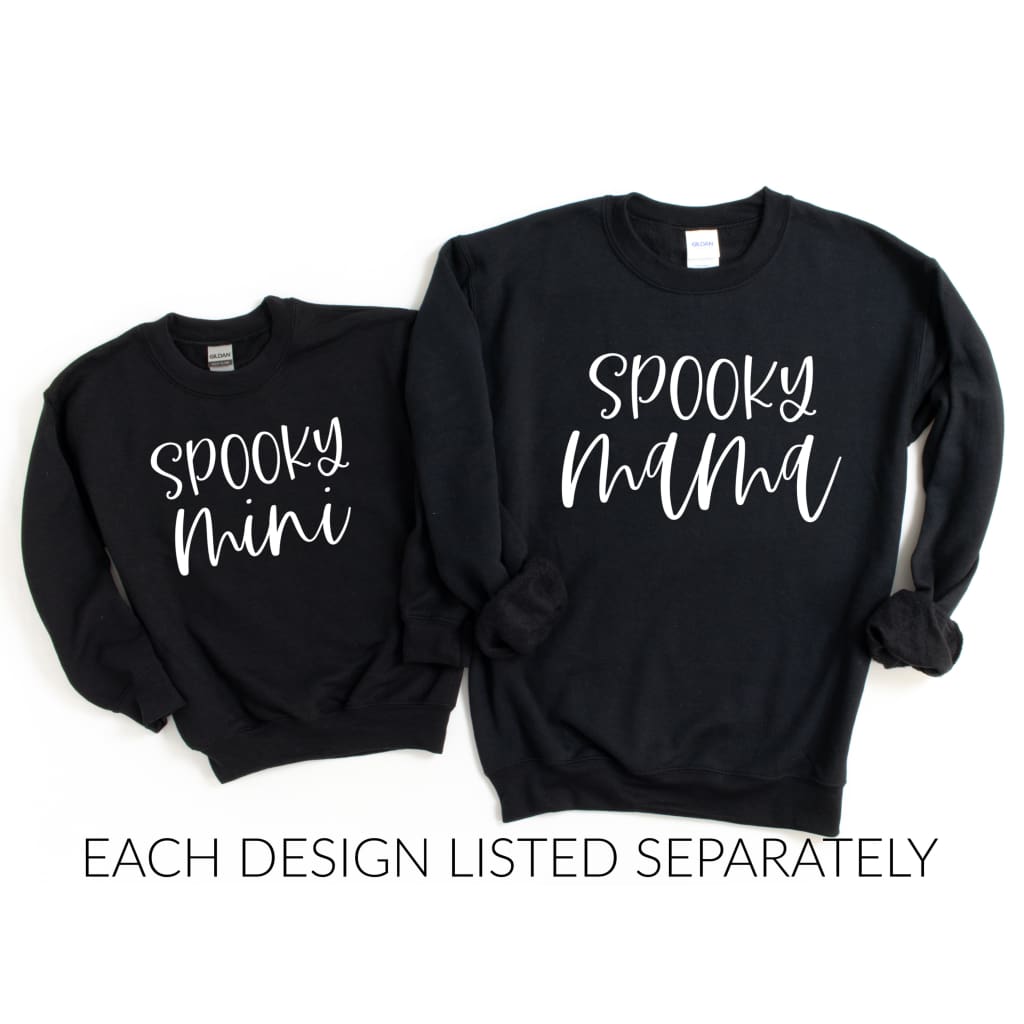 Halloween Spooky Mama Gildan Crew Mom Sweatshirt - Simply Crafty