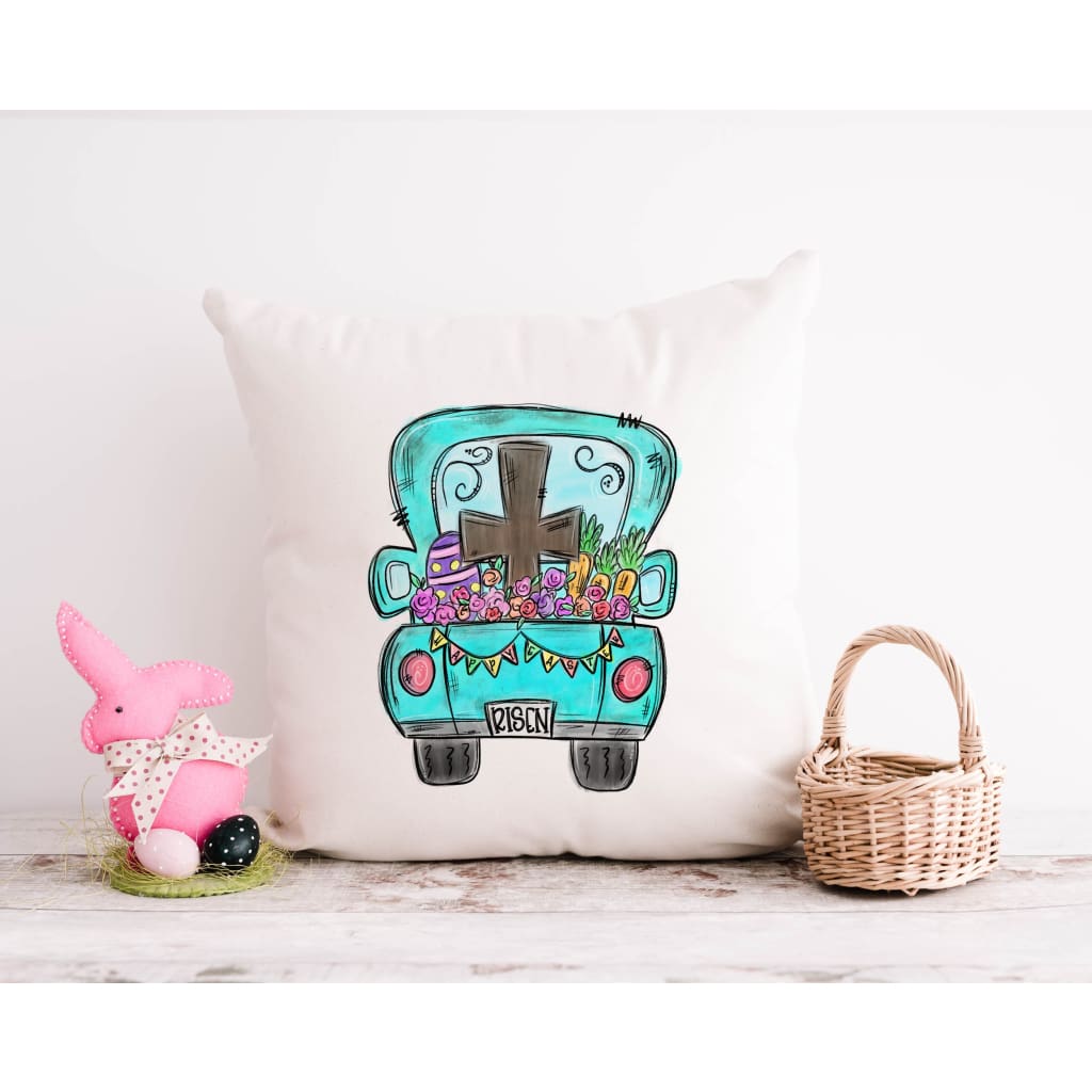 He Is Risen Religious Christian Happy Easter Throw Pillow - Simply Crafty