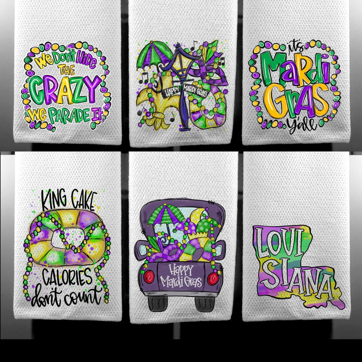 Mardi Gras, Tea Towels, New Orleans Decor, Gift for Her, Girlfriend Gift,