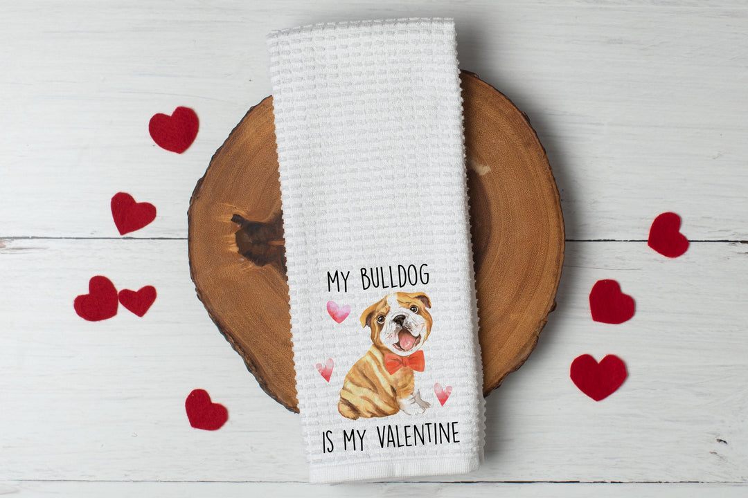 English Bulldog, Tea Towels, Kitchen Decor, Valentines Day Decor, Best Friend Gift,