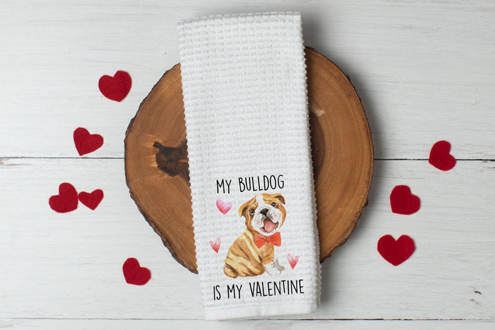English Bulldog, Tea Towels, Kitchen Decor, Valentines Day Decor, Best Friend Gift,