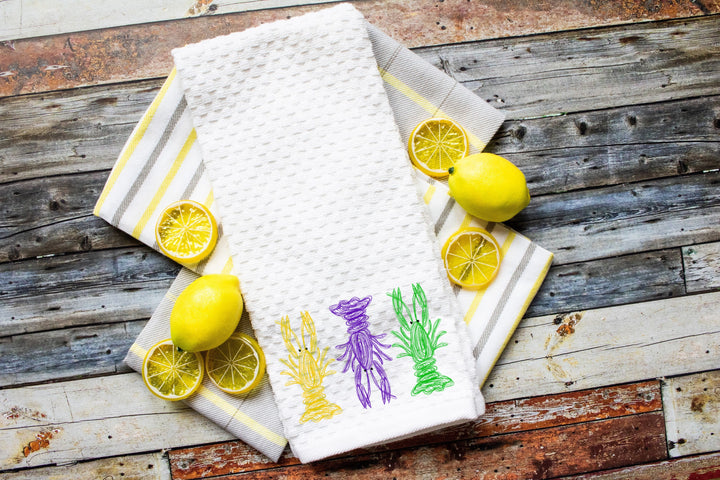 Mardi Gras, Dish Towels, Fleur De Lis, Mardi Gras Decor, Hostess Gift,