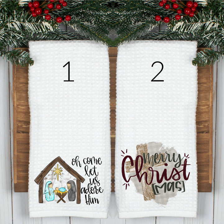 Christian, Christmas Tea Towels, Christmas Decor, Religious Gifts for Mom,