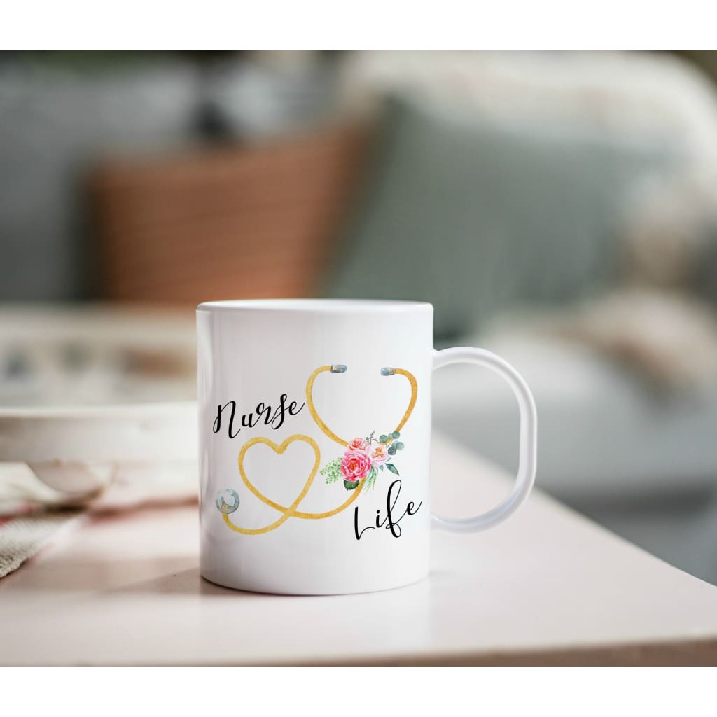 Nurse Life Floral Coffee Mug - Simply Crafty