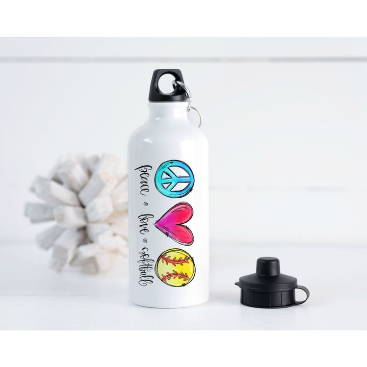Peace Love Sports Gift Gym Bottle 20 oz Aluminum Water Bottle - Simply Crafty