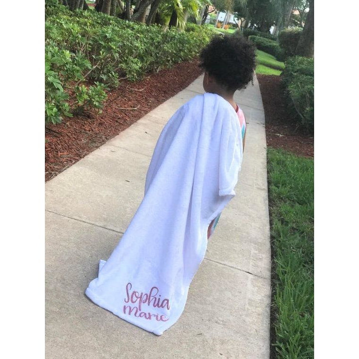 Personalized White Plush Baby Blanket - Simply Crafty