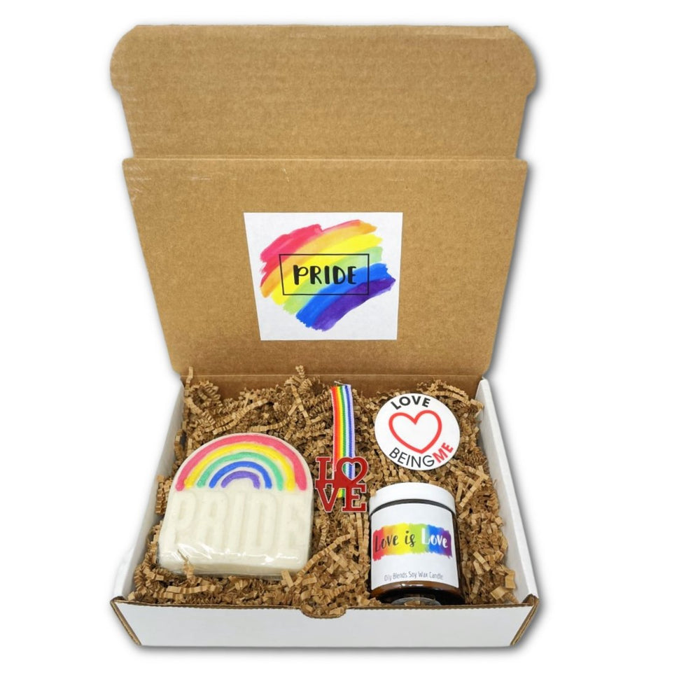 Pride Gift Box - Happy, Pride, Flags, Love is Love Candle - Oily BlendsPride Gift Box - Happy, Pride, Flags, Love is Love Candle