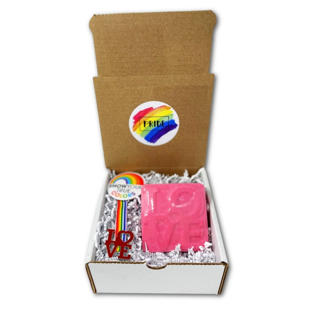 Pride Love is Love Bath Bomb Gift Box With Specialty Pins - Oily BlendsPride Love is Love Bath Bomb Gift Box With Specialty Pins