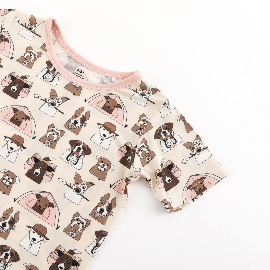 Camp Paws (Short Sleeve PJ) - Pink