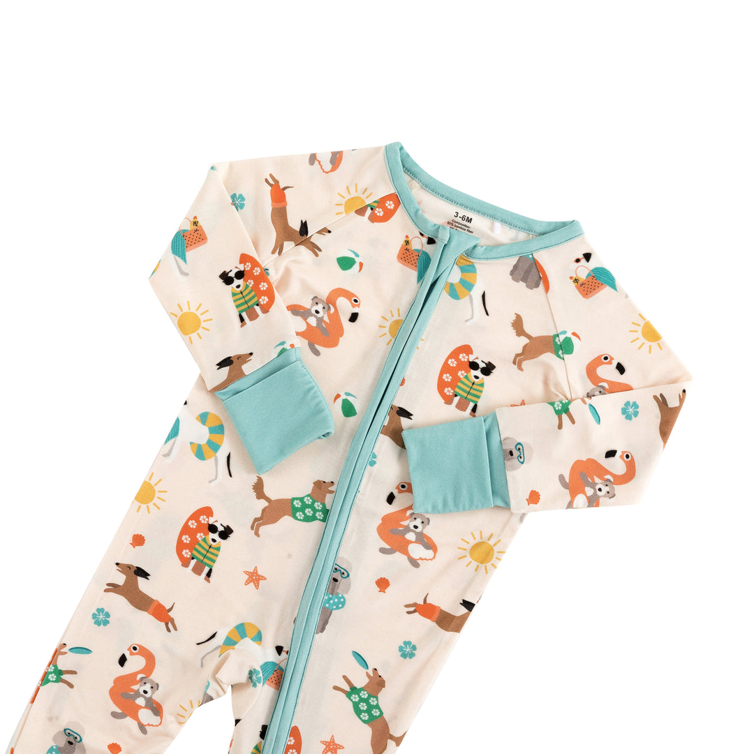 Pups in the Sun (Convertible Zip Footies)