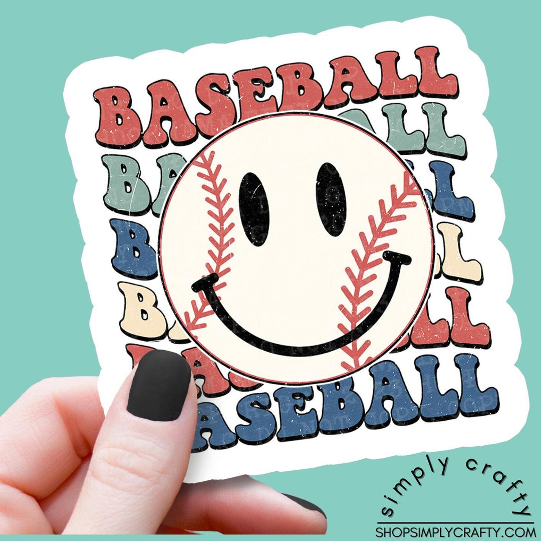 Happy Baseball Waterproof Vinyl Sticker