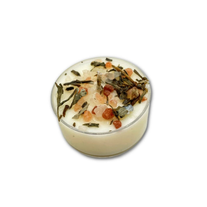 Purify Tea Light Soy Wax with Crystal Salts and Herbs - Oily BlendsPurify Tea Light Soy Wax with Crystal Salts and Herbs