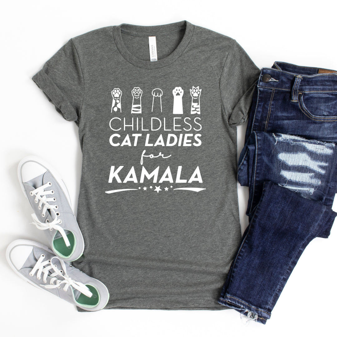 Childless Cat Ladies for Kamala Paws | Adult Unisex Short Sleeve Tee | Election 2024