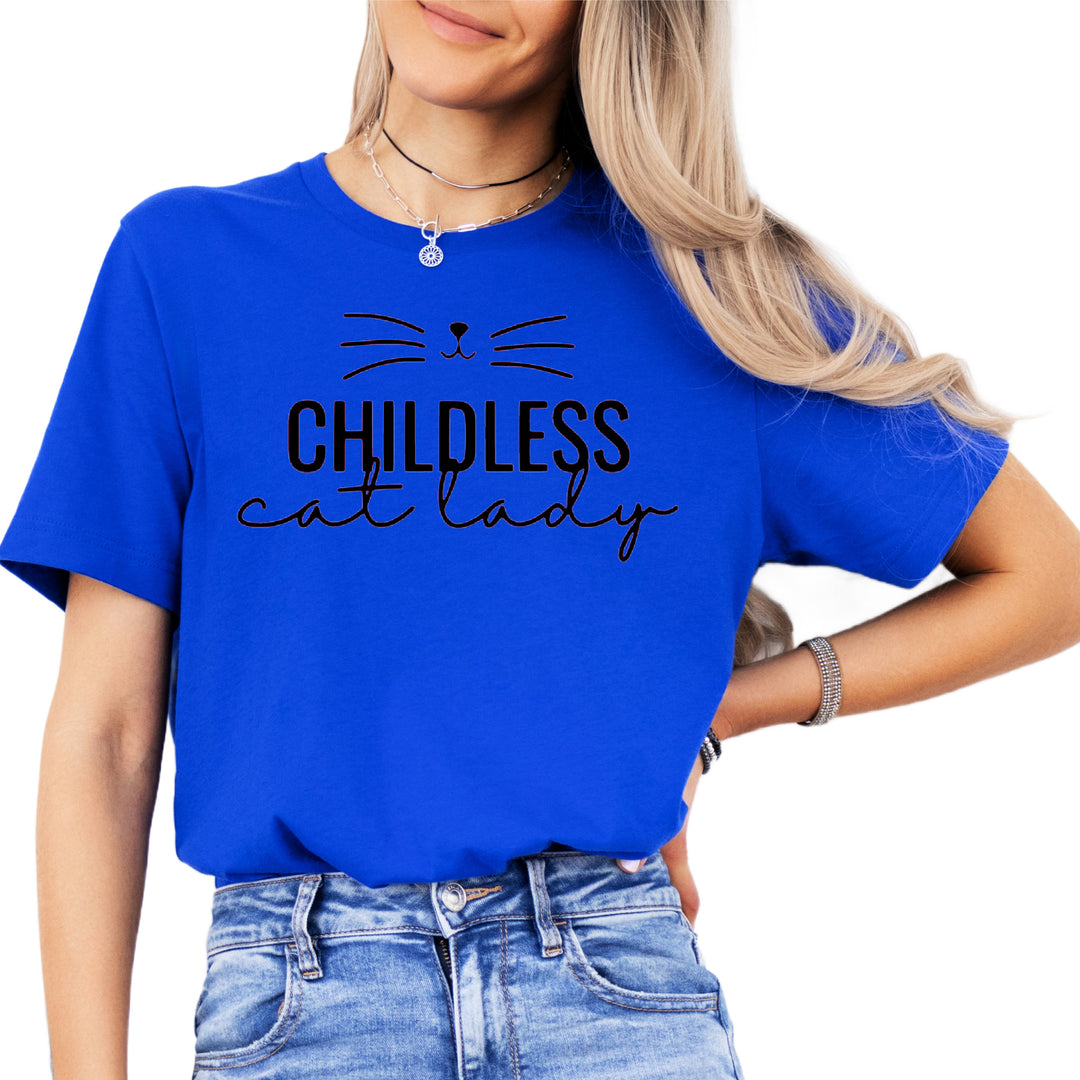 Childless Cat Lady for Kamala | Adult Unisex Short Sleeve Tee | Election 2024