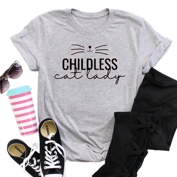 Childless Cat Lady for Kamala | Adult Unisex Short Sleeve Tee | Election 2024