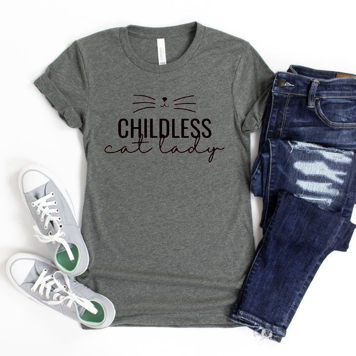 Childless Cat Lady for Kamala | Adult Unisex Short Sleeve Tee | Election 2024