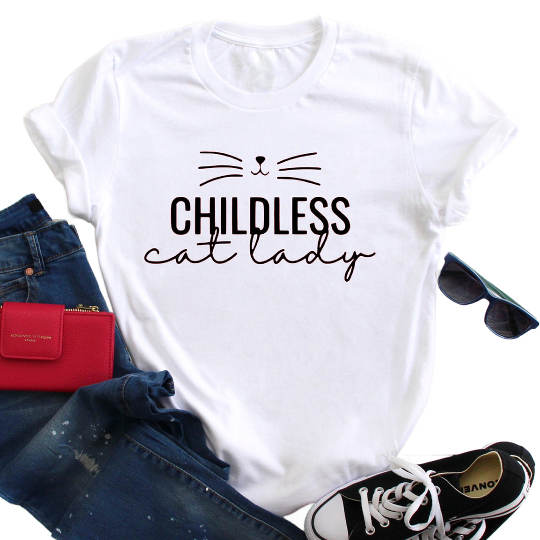 Childless Cat Lady for Kamala | Adult Unisex Short Sleeve Tee | Election 2024