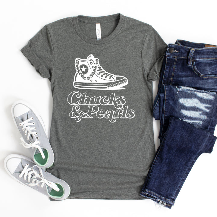 Chucks and Pearls | Adult Unisex Short Sleeve Tee | Election 2024