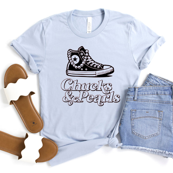 Chucks and Pearls | Adult Unisex Short Sleeve Tee | Election 2024