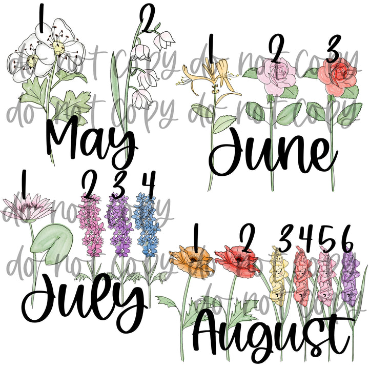 Personalized Birth Month Flower Art Print – A Meaningful Gift for Mom or Grandma