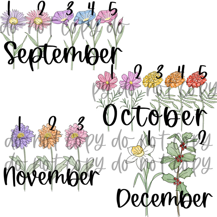 Personalized Birth Month Flower Art Print – A Meaningful Gift for Mom or Grandma