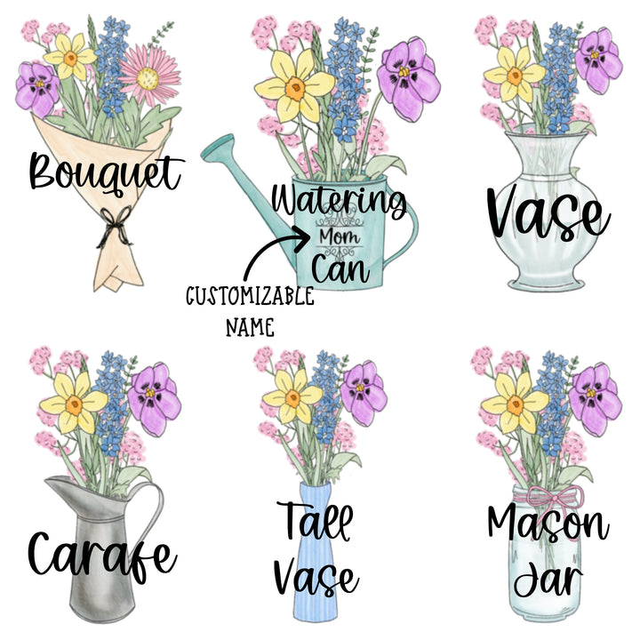 Personalized Birth Month Flower Art Print – A Meaningful Gift for Mom or Grandma