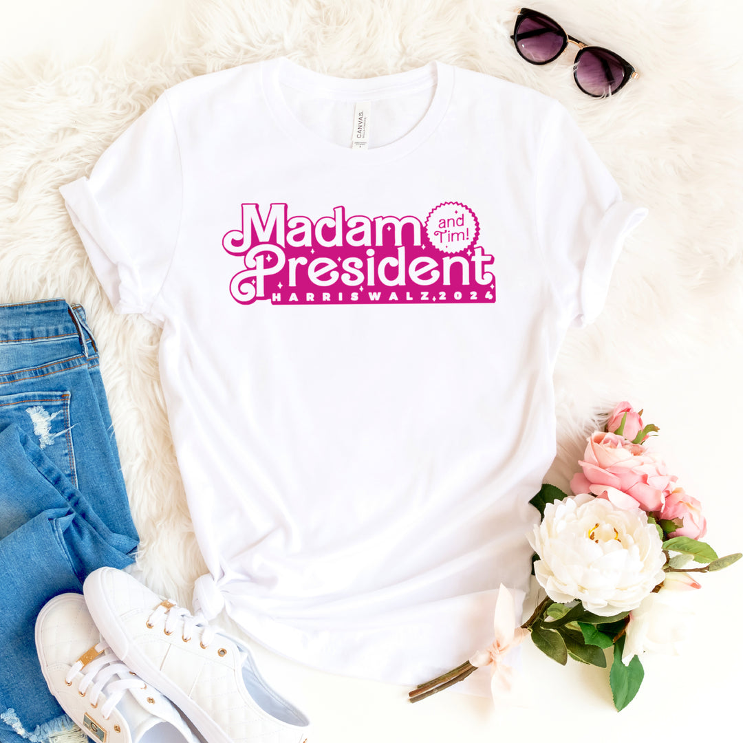 Madam President and Tim Too | Adult Unisex Short Sleeve Tee | Election 2024