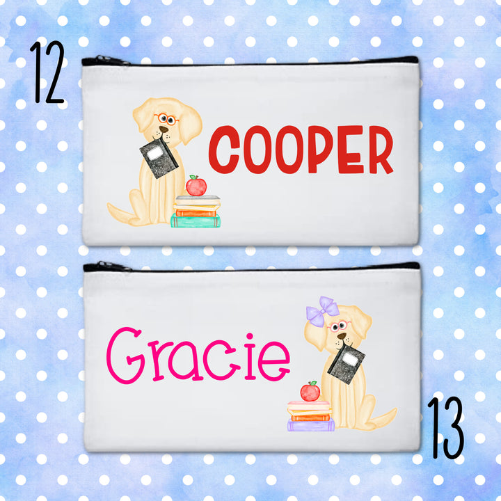 Personalized Back to School Pencil Zipper Pouch