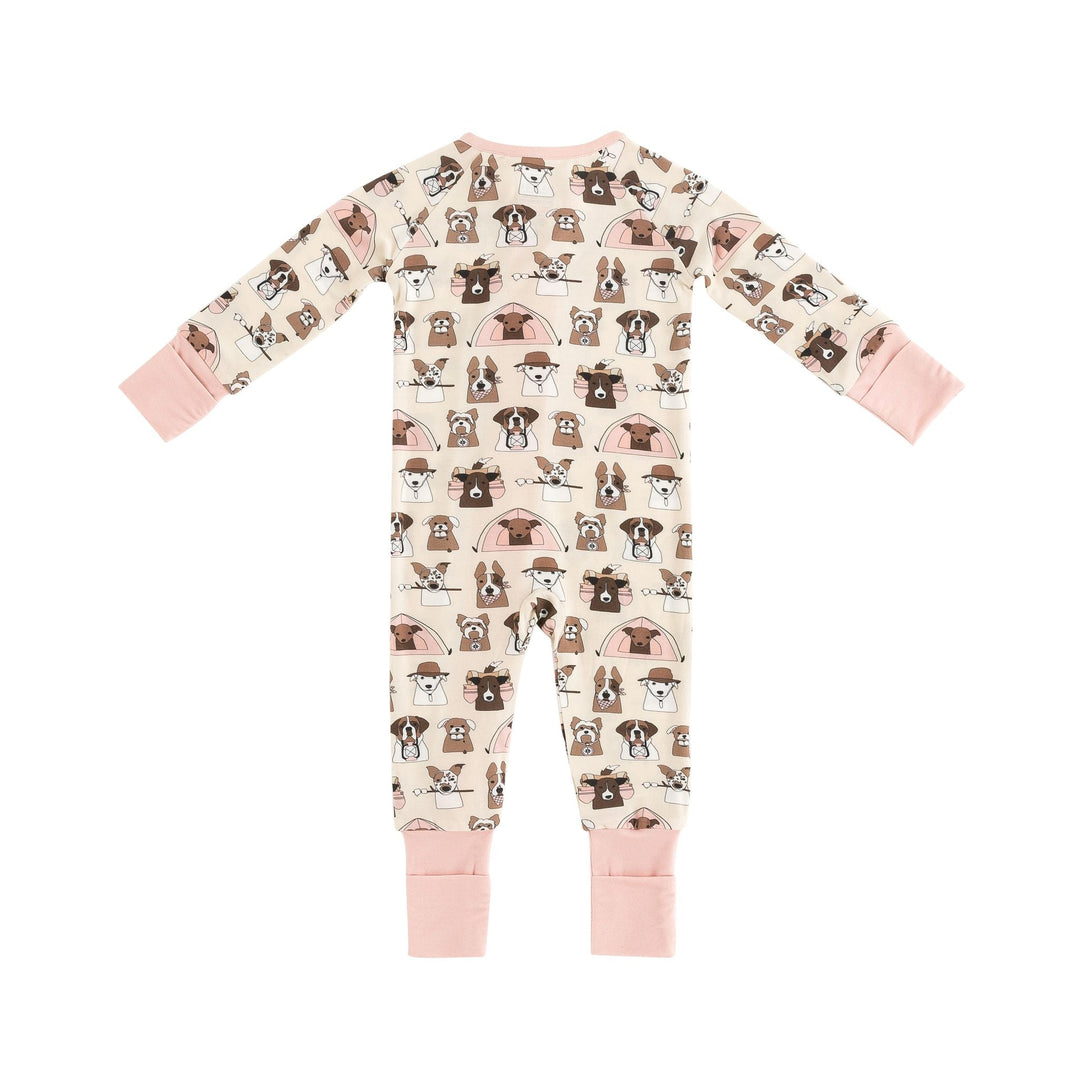 Camp Paws (Convertible Zip Footies) - Pink