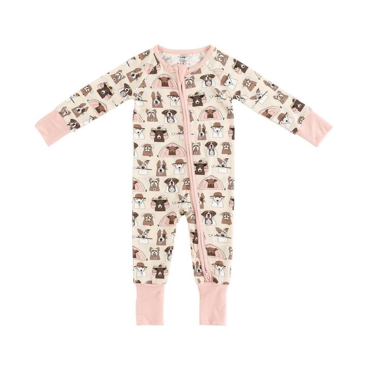 Camp Paws (Convertible Zip Footies) - Pink
