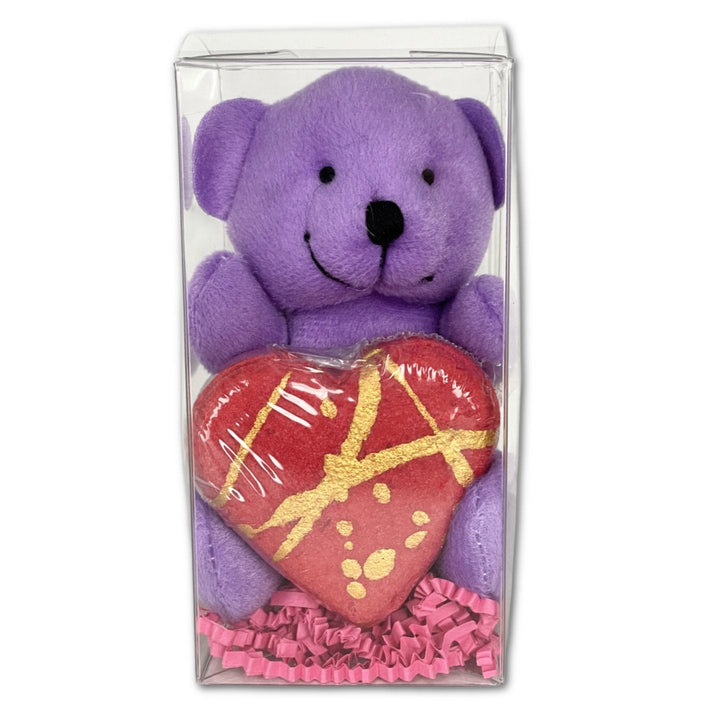 Gift Set With Heart Bath Bombs and Bear Plush Valentines Day - Oily BlendsGift Set With Heart Bath Bombs and Bear Plush Valentines Day