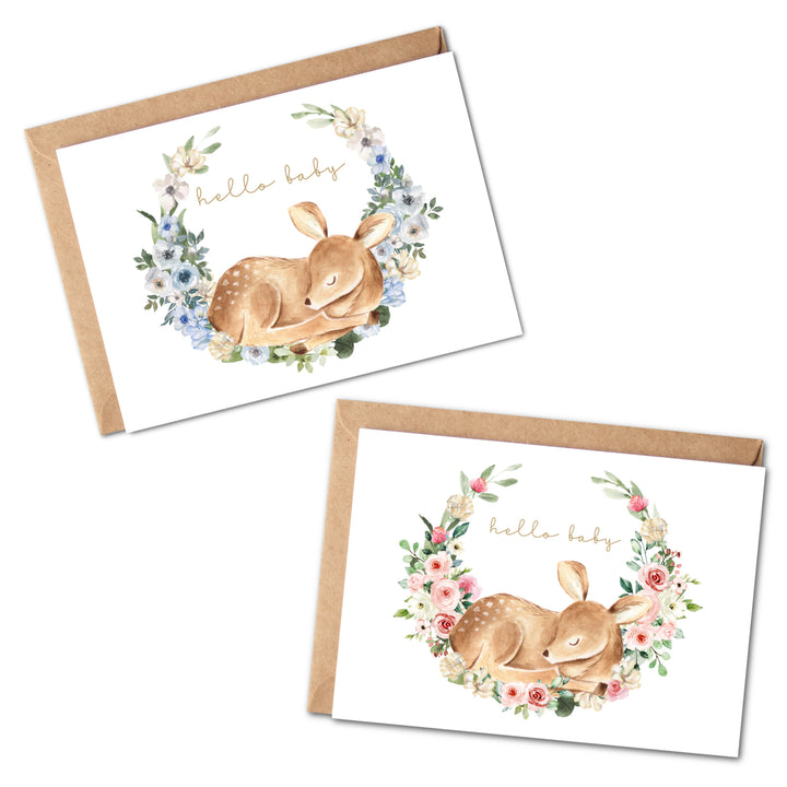 Hello Baby Deer Greeting Card