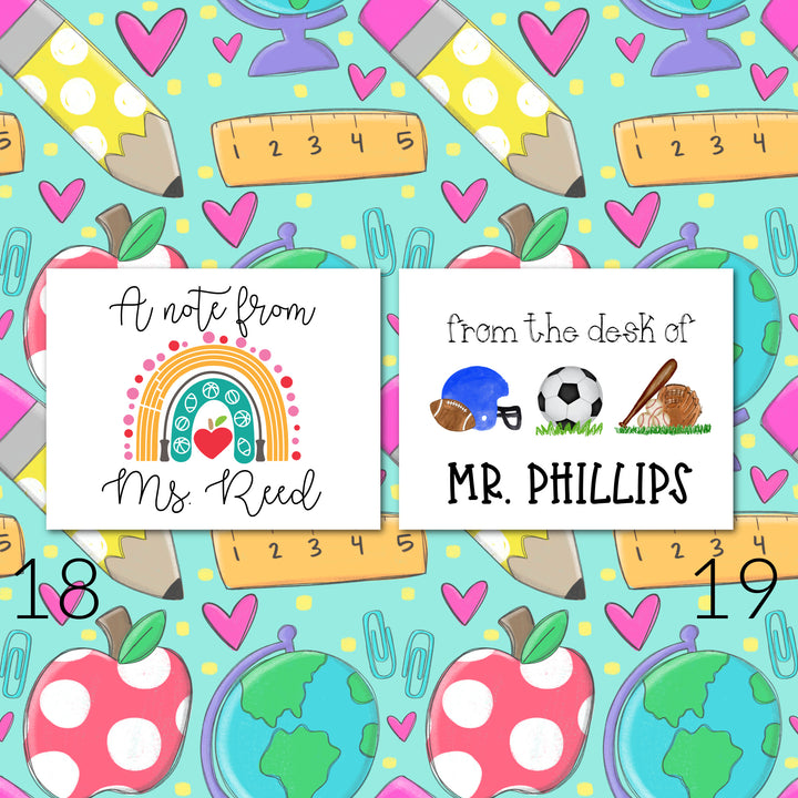 Personalized Teacher Note Card Stationery Set - Simply Crafty