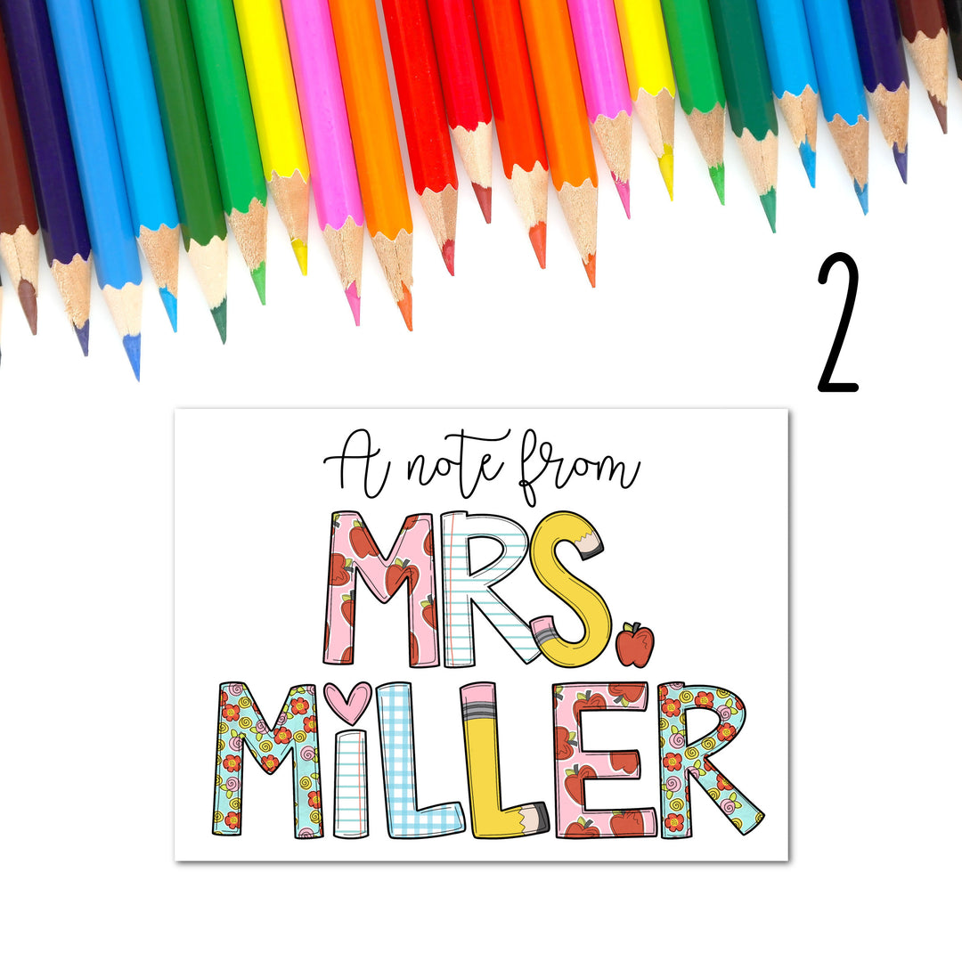 Personalized Teacher Note Card Stationery Set - Simply Crafty