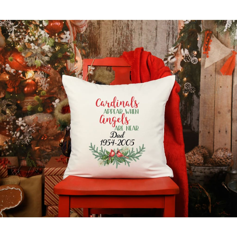 Christmas Cardinal Personalized Grief Gift Throw Pillow - Simply Crafty