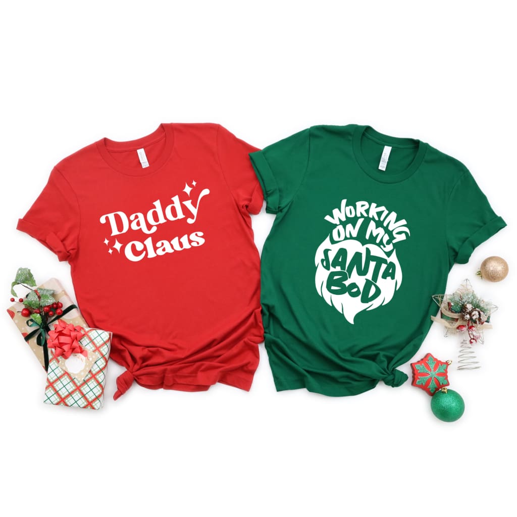 Christmas Dad Daddy Claus Bella Canvas Unisex Tshirt - Simply Crafty