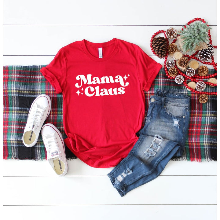Christmas Mom Mama Claus Bella Canvas Unisex Tshirt - Simply Crafty