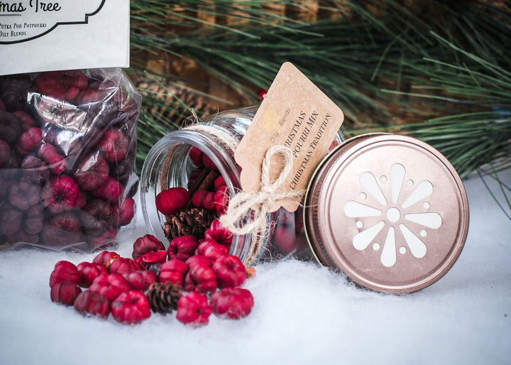 Christmas Red Potpourri Jars - Oily BlendsChristmas Red Potpourri Jars