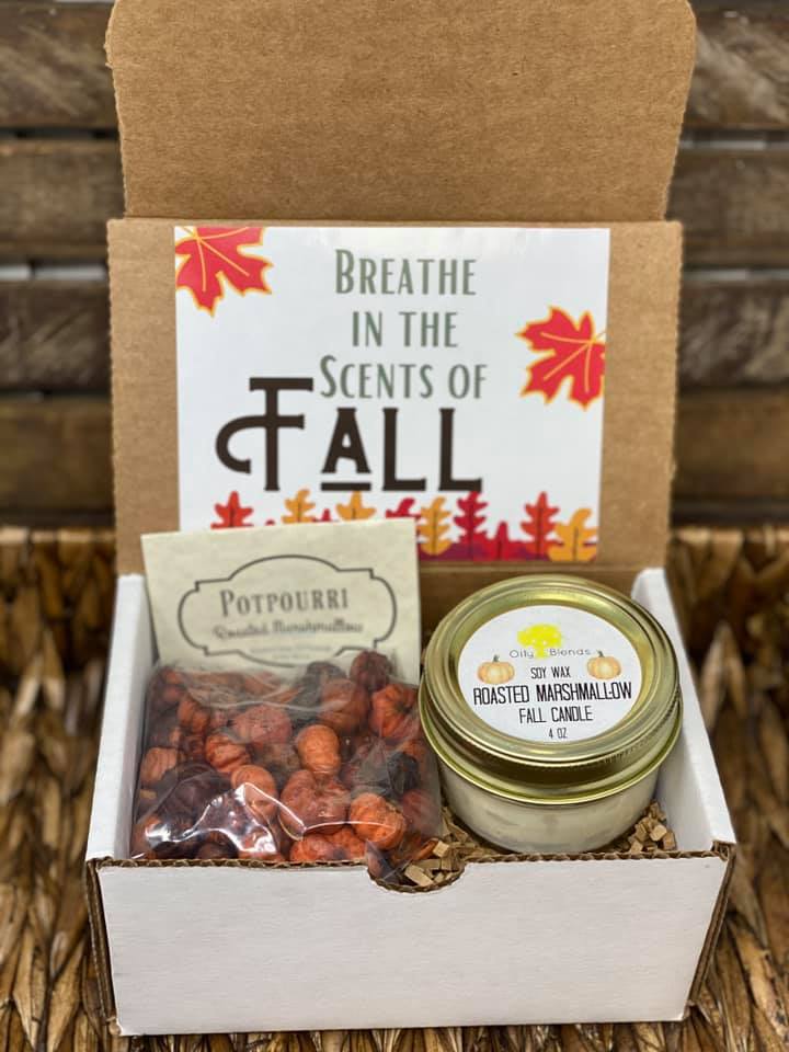 Fall Gift Boxes with Candle and Potpourri - Oily BlendsFall Gift Boxes with Candle and Potpourri