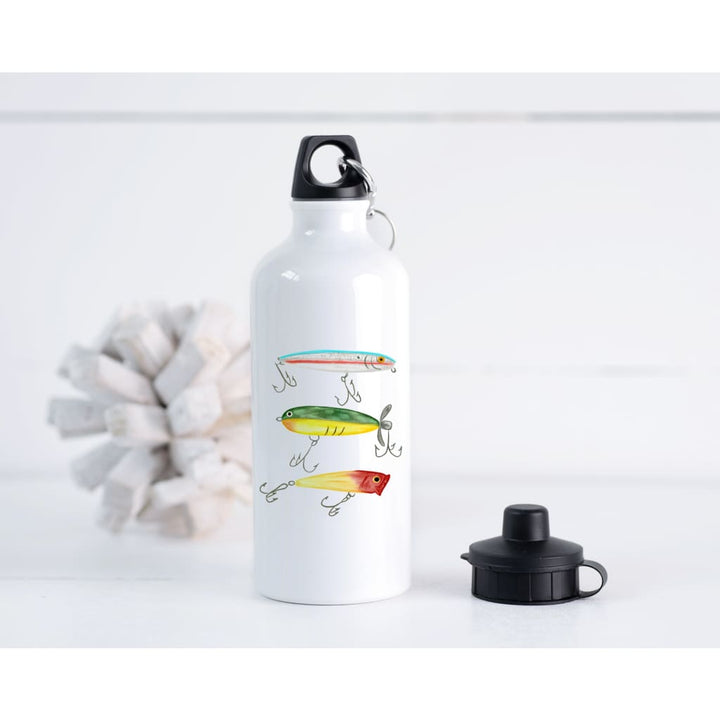 Father's Day Fishing Lure Dad Gift 20 oz Metal Water Bottle - Simply Crafty